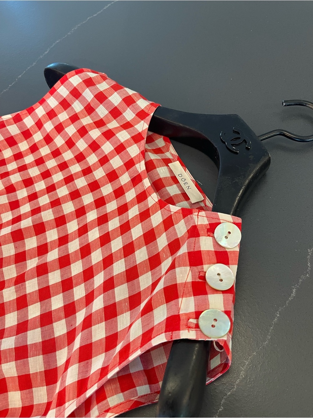 Doen Red and White Gingham Mini Dress - Picture 4 of 12